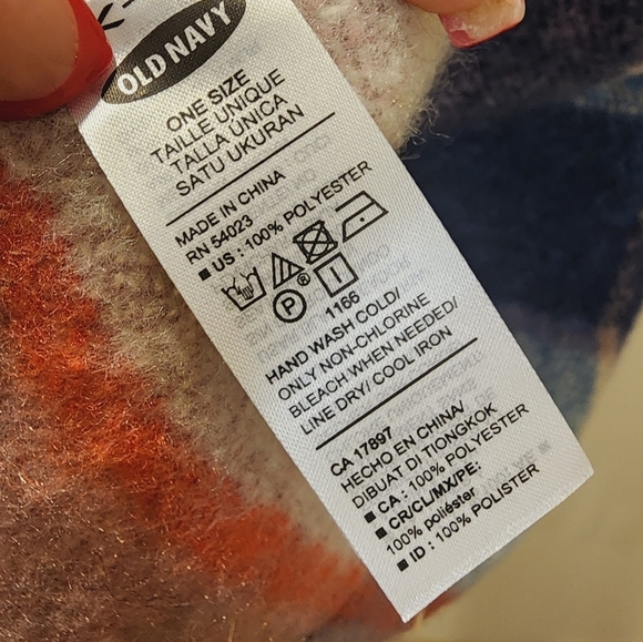 OLD NAVY large Plaid Frindge Multicolor Cozy Scarf NWT - Picture 3 of 10